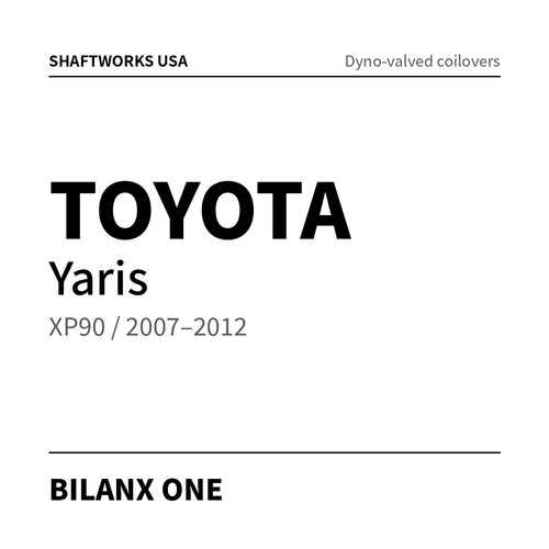 Bilanx ONE coilovers – Toyota Yaris XP90 / 2007–2012