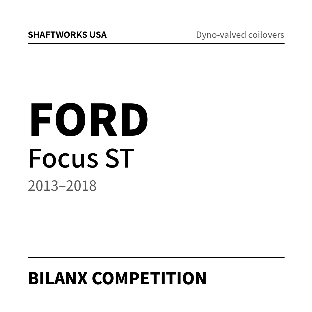 Bilanx Competition coilovers – Ford Focus ST 2013–2018