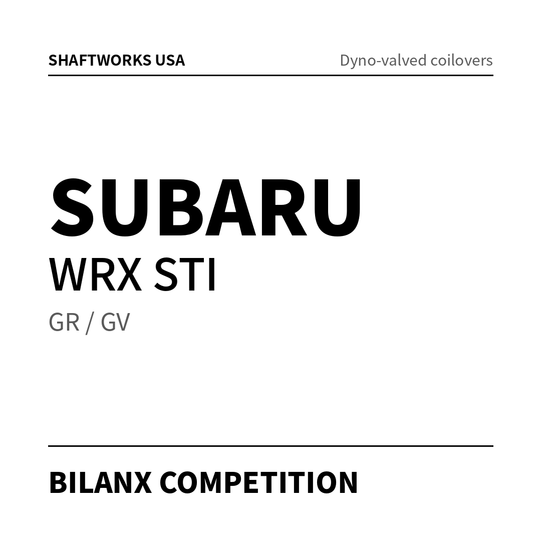 Bilanx Competition coilovers – Subaru WRX STI GR / GV