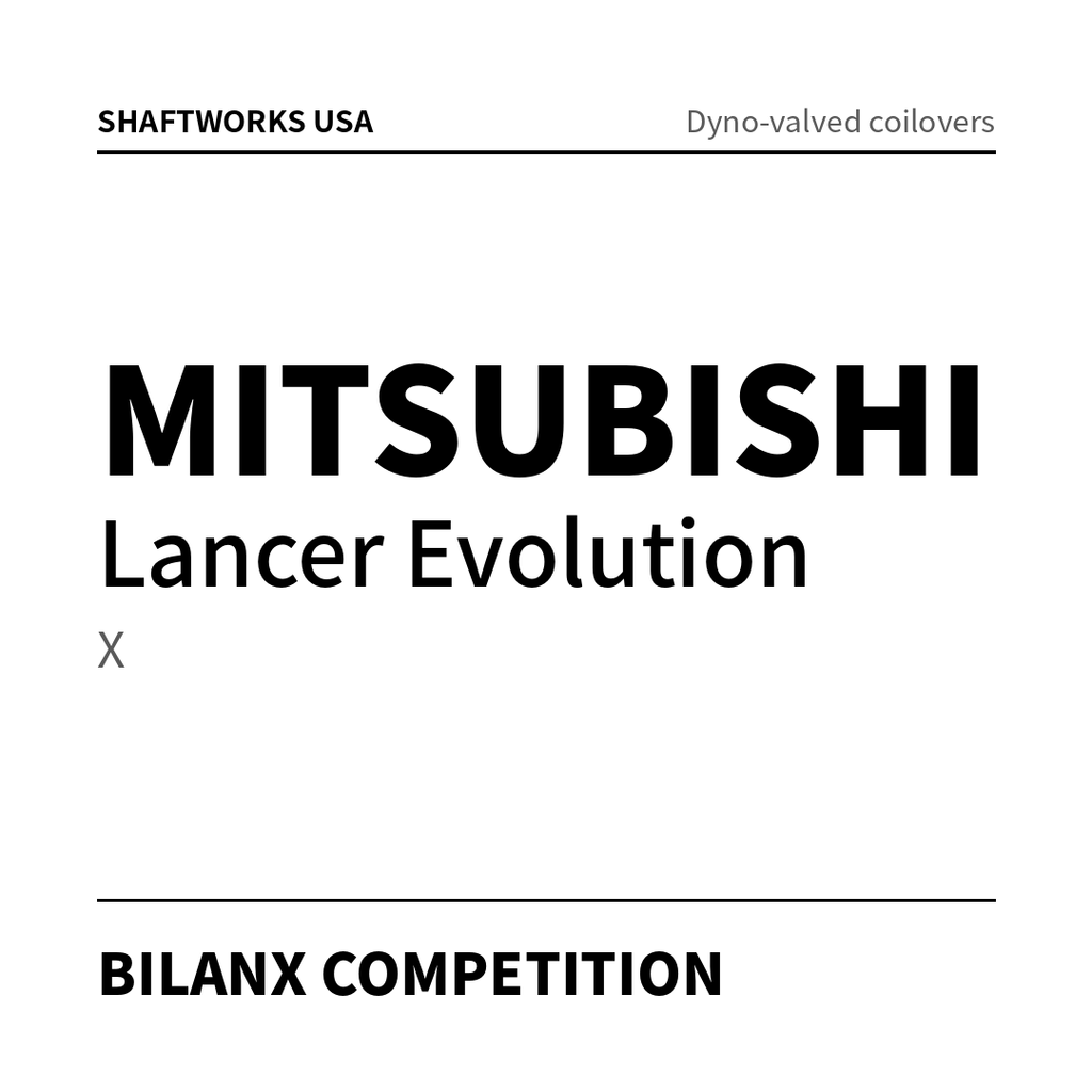 Bilanx Competition coilovers – Mitsubishi Lancer Evolution X