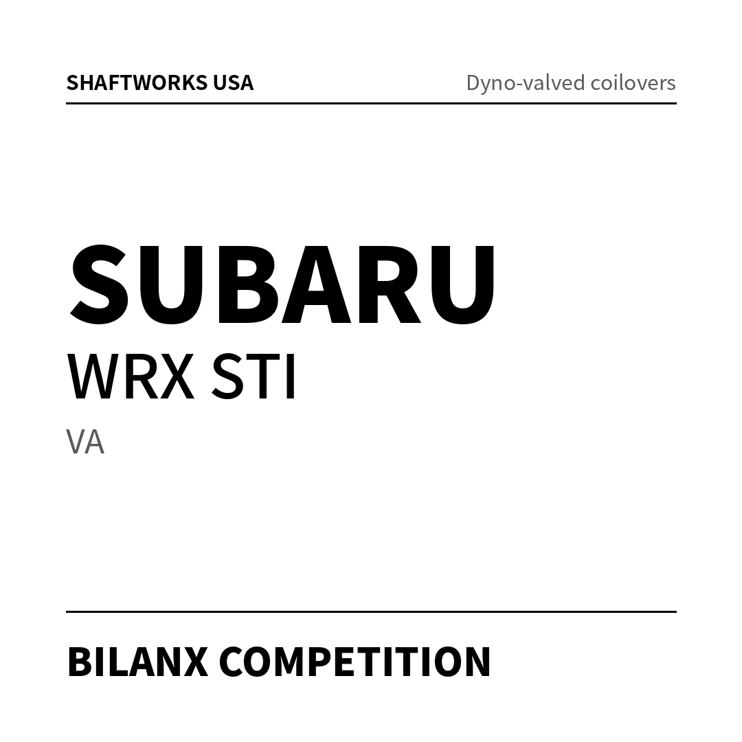 Bilanx Competition coilovers – Subaru WRX STI VA