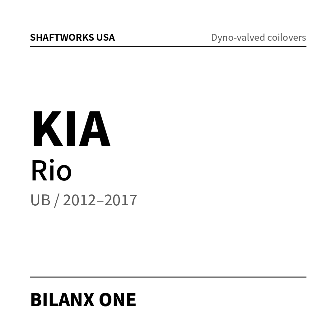 Bilanx ONE coilovers – Kia Rio UB / 2012–2017