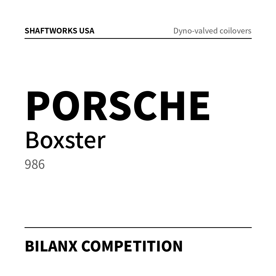 Bilanx Competition coilovers – Porsche Boxster 986