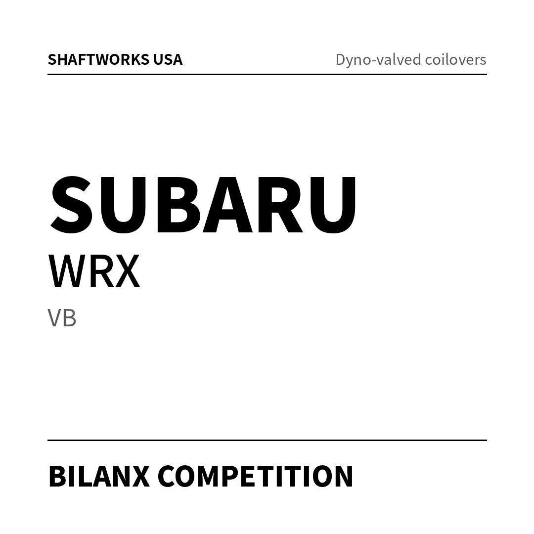 Bilanx Competition coilovers – Subaru WRX VB