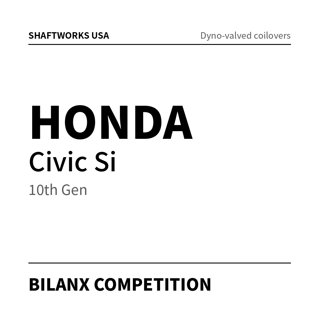Bilanx Competition coilovers – Honda Civic Si 10th Gen