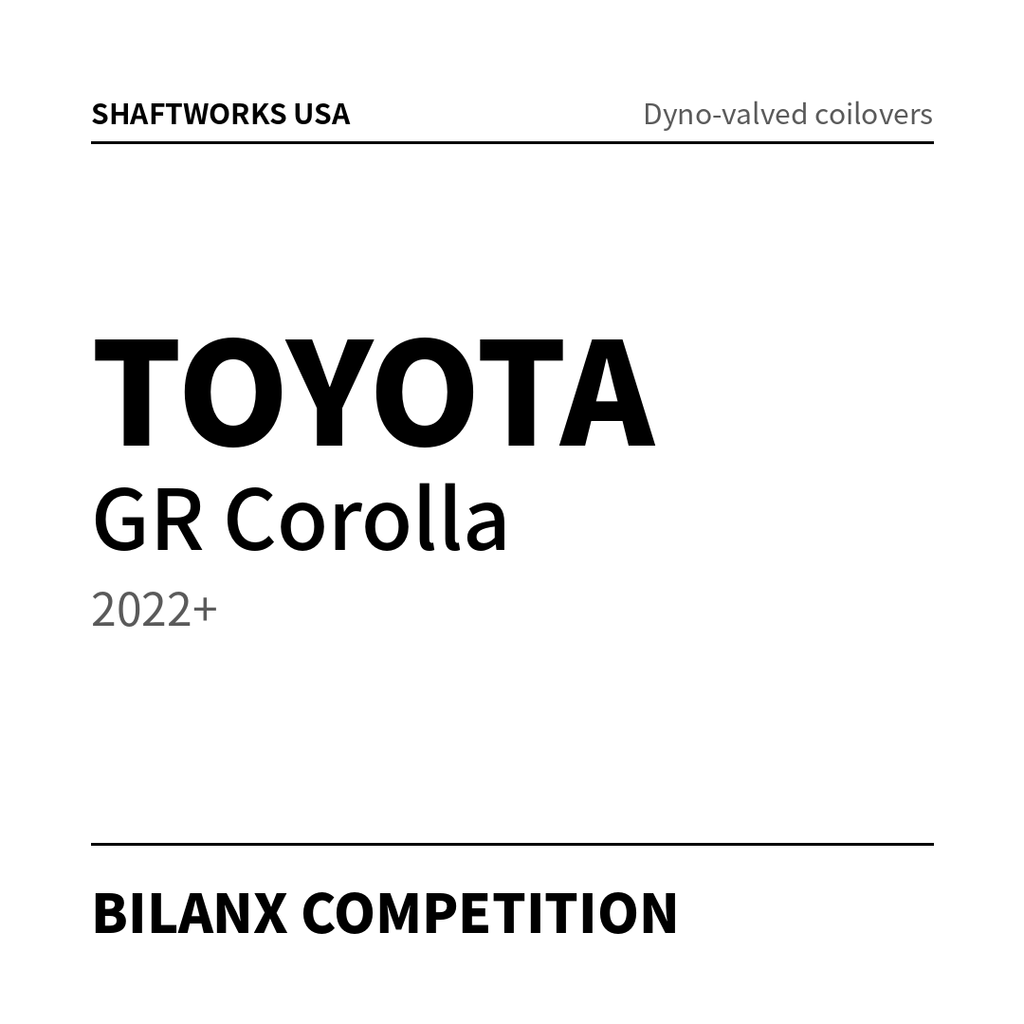Bilanx Competition coilovers – Toyota GR Corolla 2022+