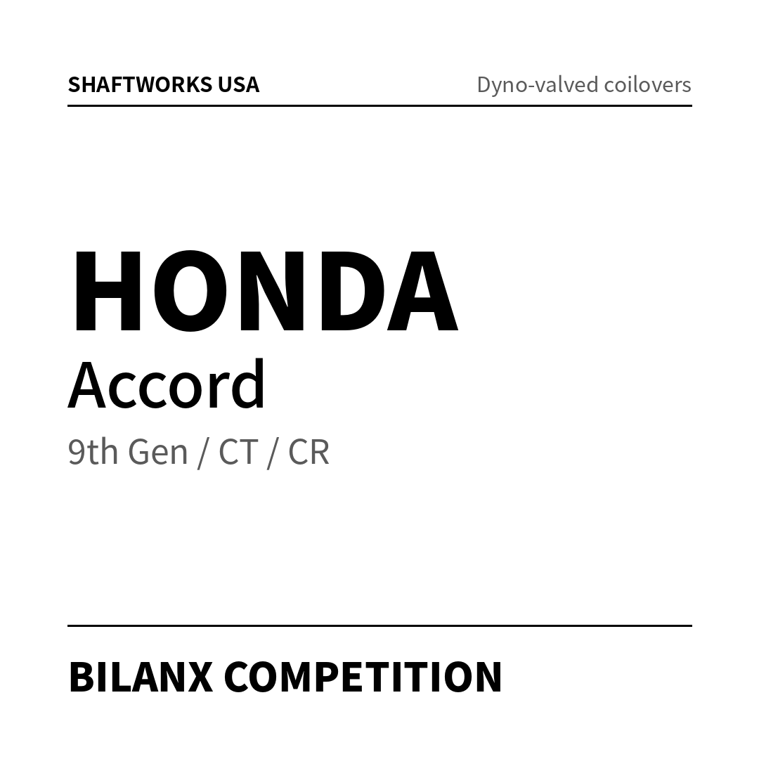 Bilanx Competition coilovers – Honda Accord 9th Gen / CT / CR