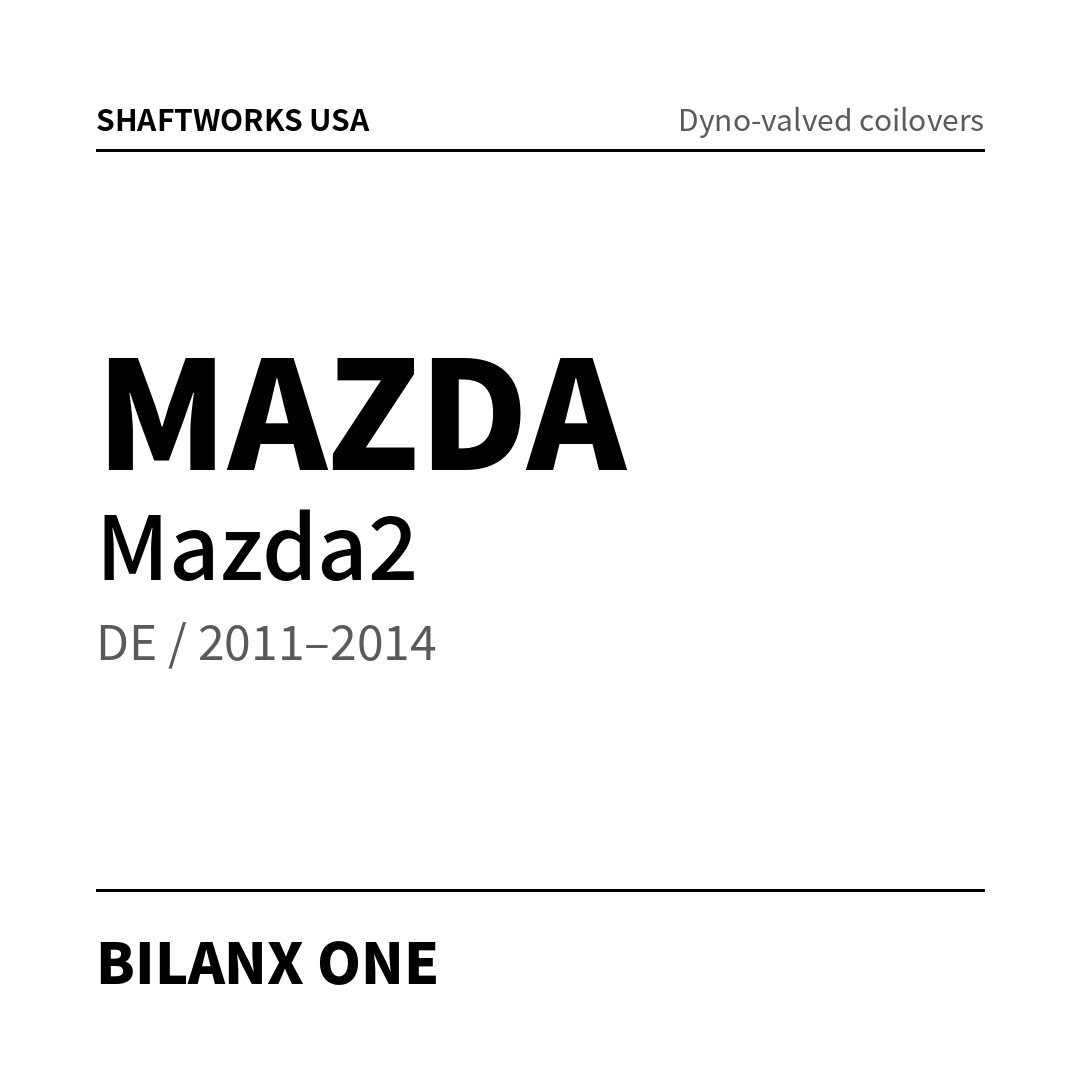 Bilanx ONE coilovers – Mazda Mazda2 DE / 2011–2014