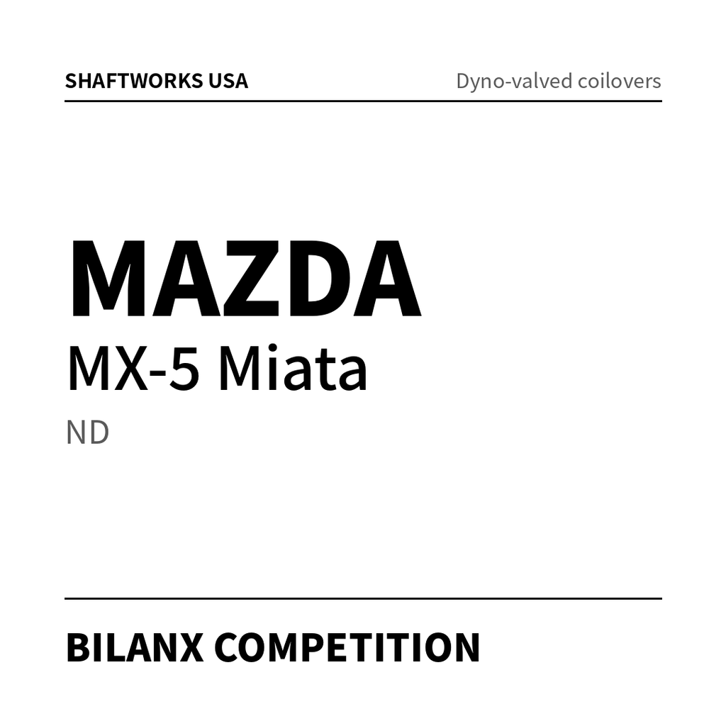 Bilanx Competition coilovers – Mazda MX-5 Miata ND