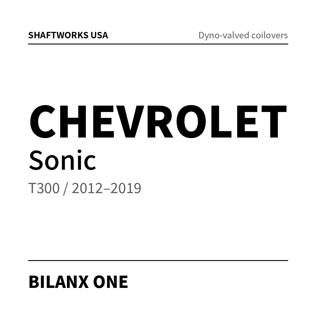 Bilanx ONE coilovers – Chevrolet Sonic T300 / 2012–2019