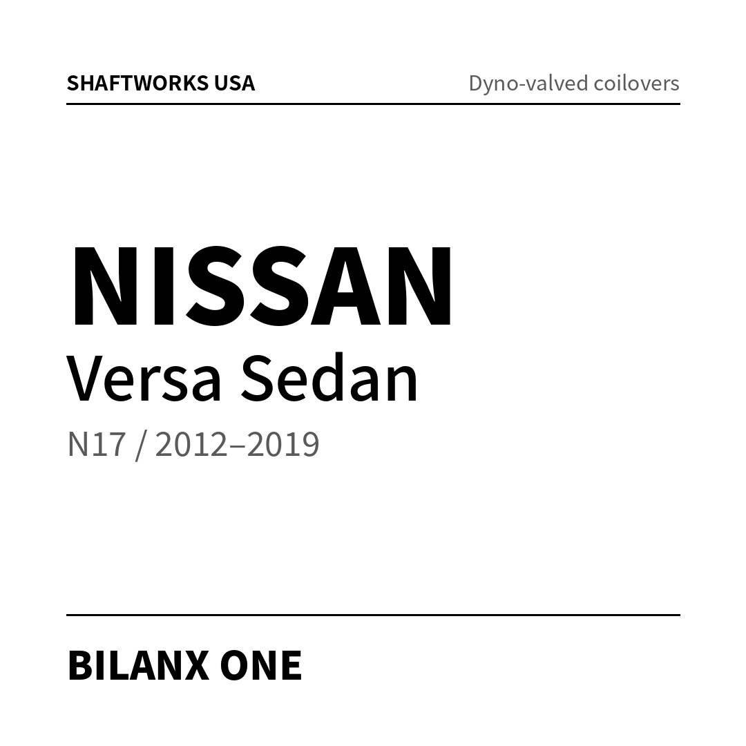Bilanx ONE coilovers – Nissan Versa Sedan N17 / 2012–2019