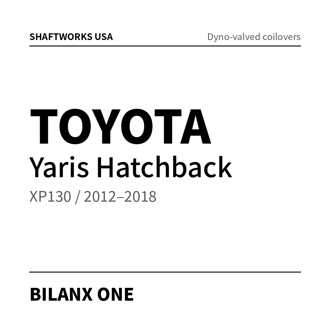 Bilanx ONE coilovers – Toyota Yaris Hatchback XP130 / 2012–2018