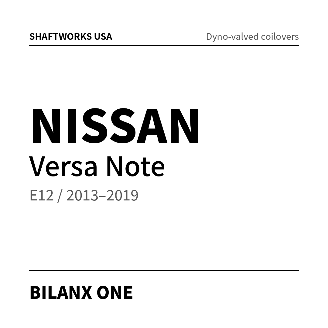 Bilanx ONE coilovers – Nissan Versa Note E12 / 2013–2019