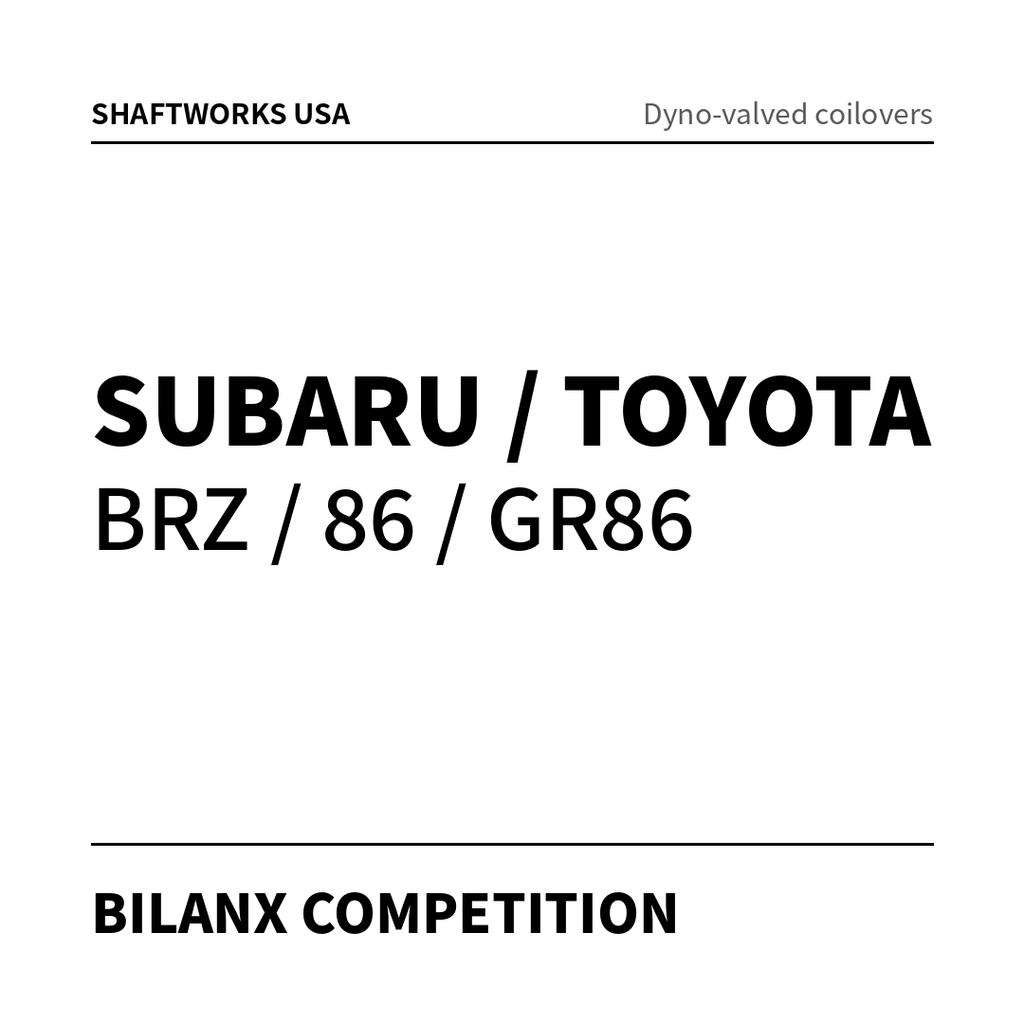 Bilanx Competition coilovers – Subaru / Toyota BRZ / 86 / GR86