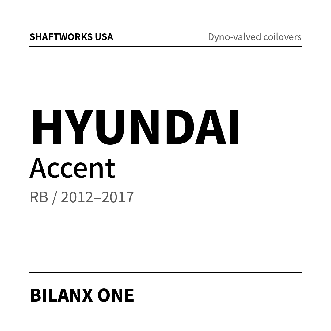 Bilanx ONE coilovers – Hyundai Accent RB / 2012–2017