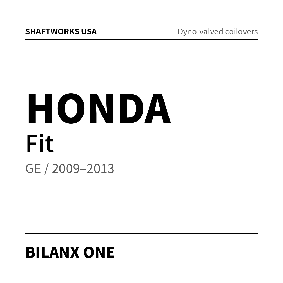 Bilanx ONE coilovers – Honda Fit GE / 2009–2013
