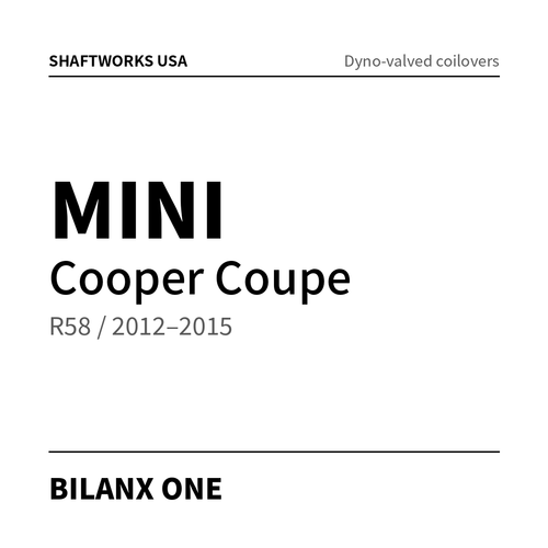 Bilanx ONE coilovers – MINI Cooper Coupe R58 / 2012–2015